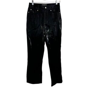 Mastermind Japan Size M 28X29 Shiny Black Pants Faux Leather